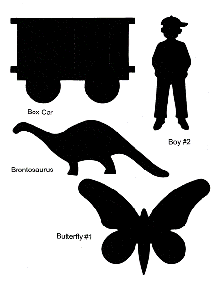 Ellison Die Box Car, Boy, Brontosaurus, Butterfly #1