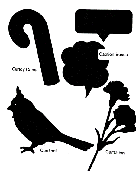 Ellison Die Candy Cane, Caption, Cardinal, Carnation