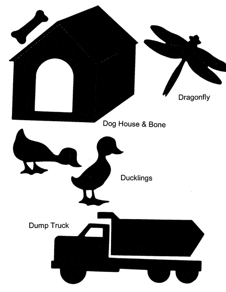Ellison Die Dog House, Dragonfly, Ducklings, Dump Truck