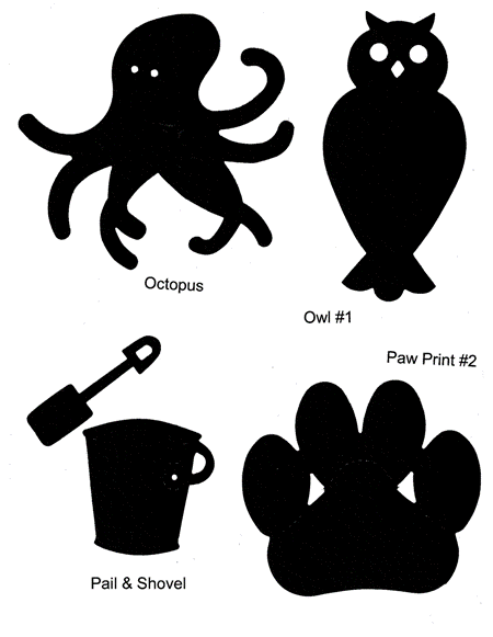 Ellison Die Octopus, Owl, Pail, Paw Print