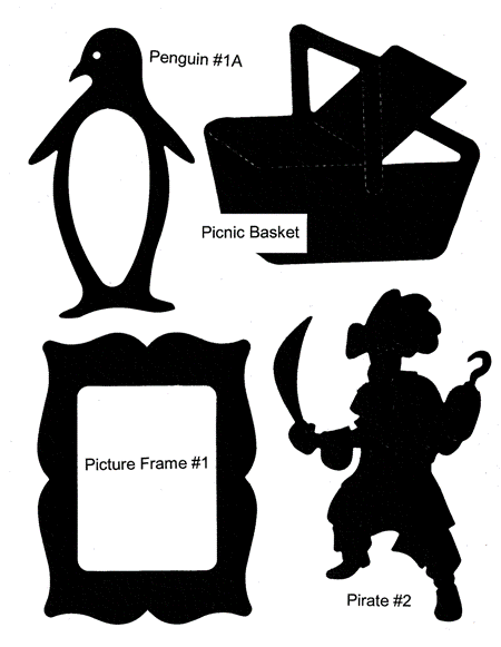 Ellison Die Penguin, Picnic Basket, Picture Frame, Pirate