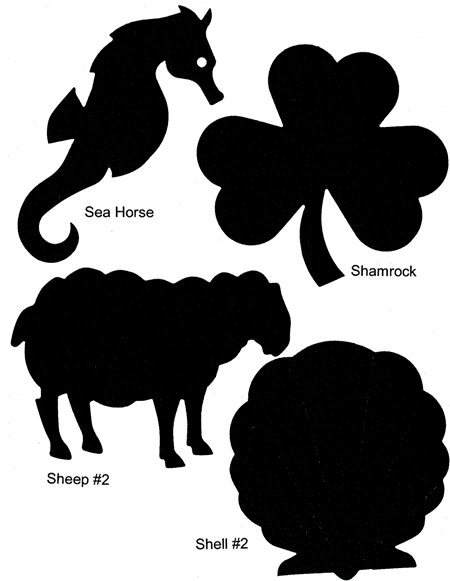 Ellison Die Sea Horse, Shamrock, Sheep, Shell