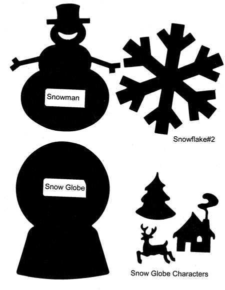 Ellison Die Snowman, Snowflake, Snow Globe