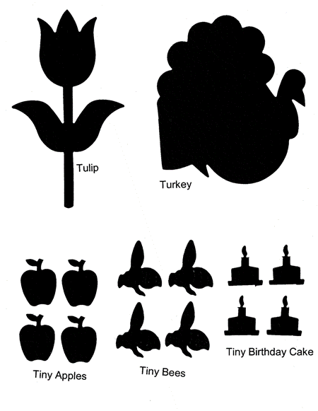 Ellison Die Tulip, Turkey, Tiny Apples; Bees; Birthday Cake